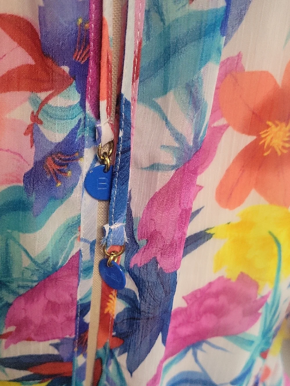 Bleu/Rod Beattie Tropical Floral Sheer Cover-Up in Multicolor